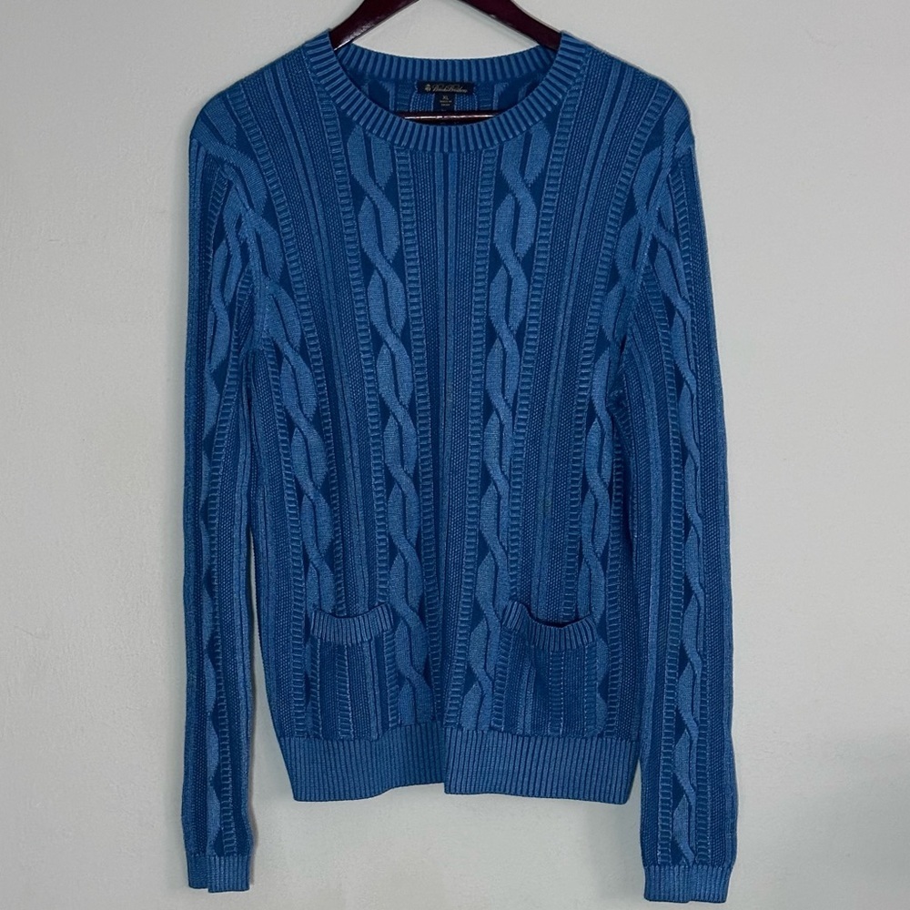 Brooks Brothers | Women’s Cable Knit Crewneck Sweater Blue | XL